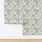 Botanical Pastel Cottagecore Boho Floral Romantic Neutral Anemone Ranunculus Green Pink Flowers Custom Removable Wallpaper by Spoonflower Peel & Stick Wallpaper 2FT Wide